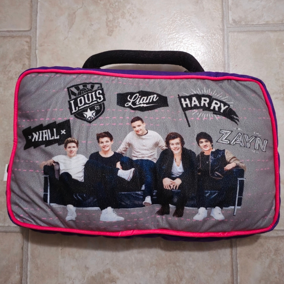 One Direction Pink Purple Grey Boombox Decorative Pillow - Picture 2 of 9
